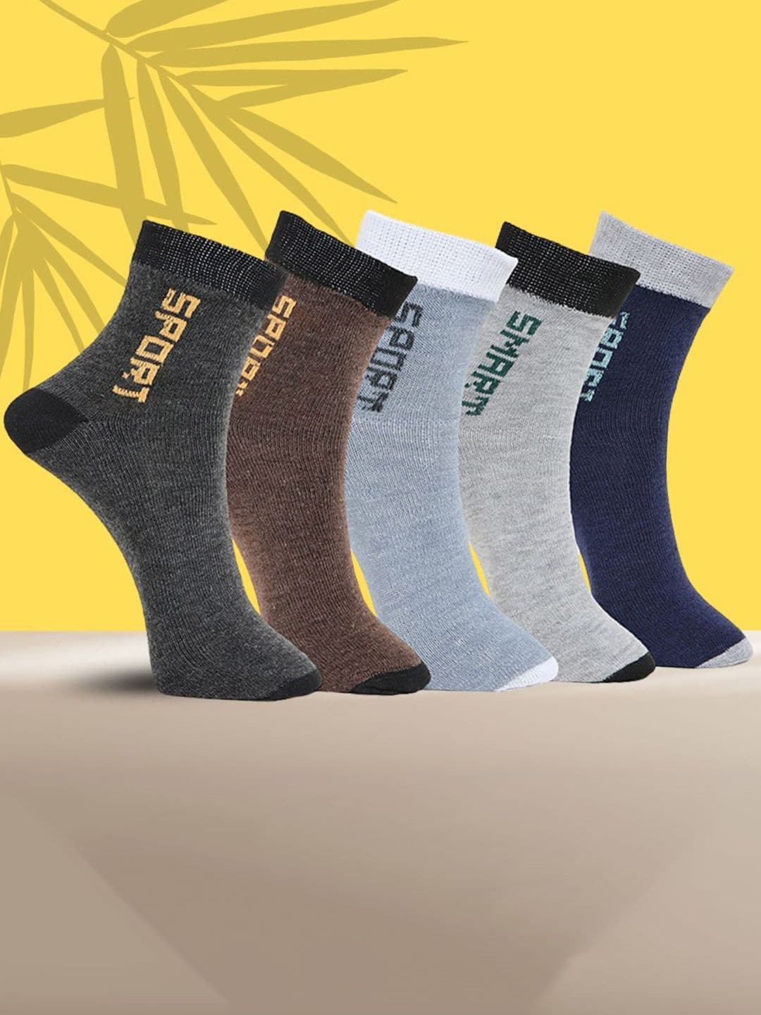 MJE Pack Of 5 Printed Mid Rise Ankle Length Socks - view 1