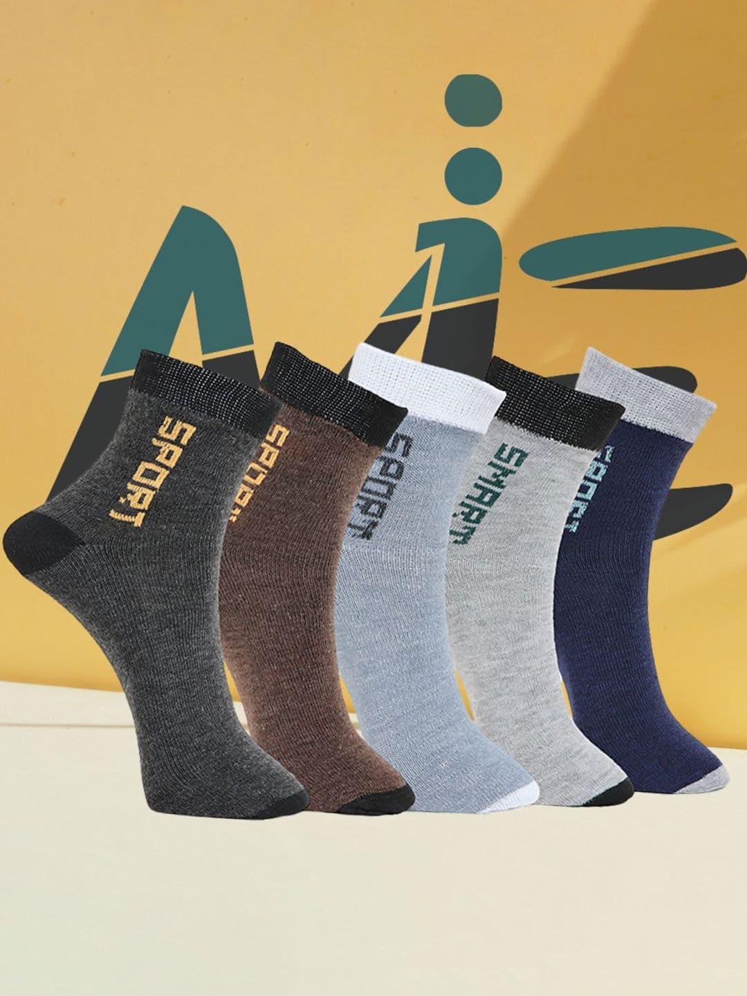 MJE Pack Of 5 Printed Mid Rise Ankle Length Socks - view 1