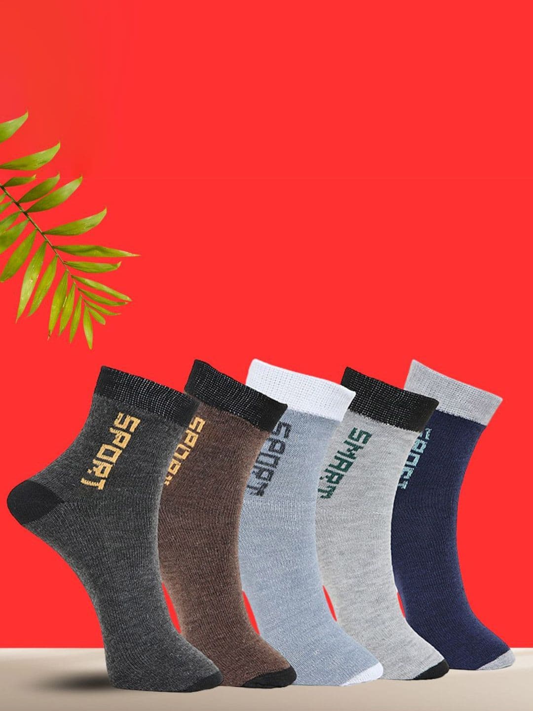 MJE Unisex Pack Of 5 Printed Anti-Odour Ankle-Length Socks - view 1
