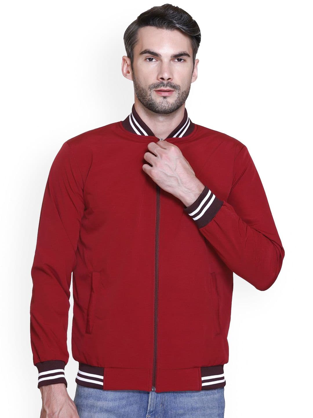 SANHOK Men Premium Solid Lightweight Bomber Jacket - view 1