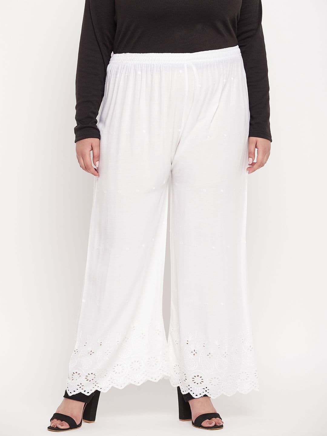 CLORA CREATION PLUS Women Floral Embroidered Ethnic Palazzos - view 1
