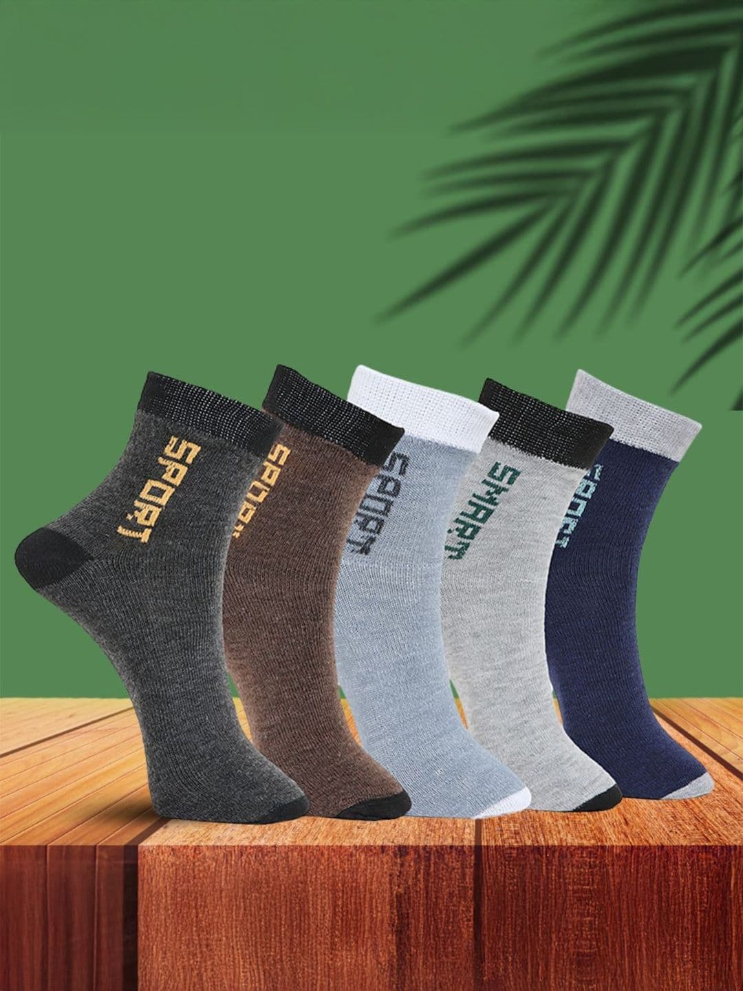 MJE Pack Of 5 Printed Mid Rise Ankle Length Socks - view 1