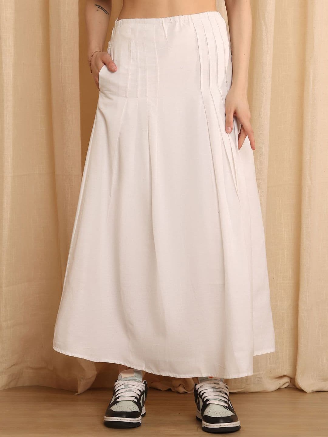 NEUDIS Cotton A-Line Pleated Maxi Skirt - view 1