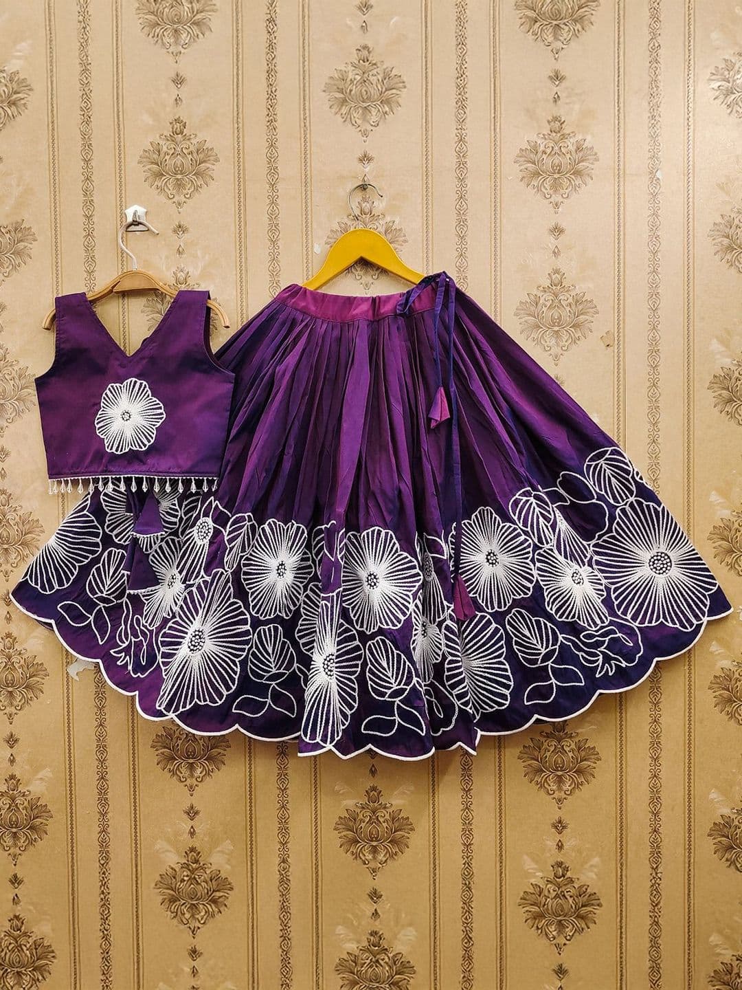 BAESD Girls Embroidered Thread Work Ready to Wear Lehenga With Blouse - view 1