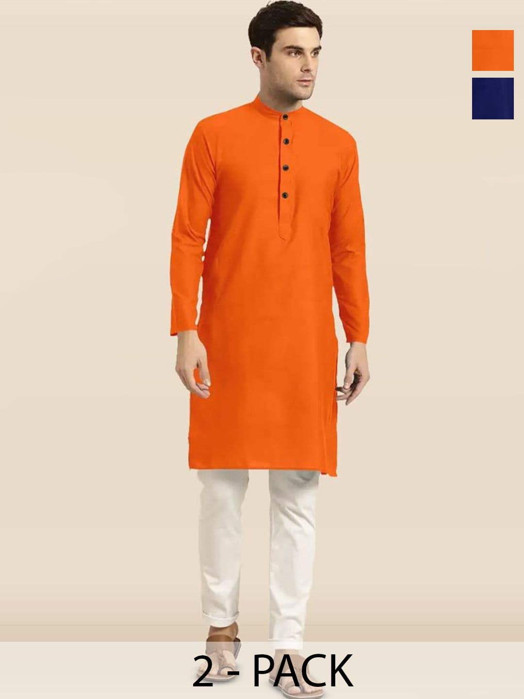 TIGER SNAKE Selection Of 2 Thread Work Mandarin Collar Straight Kurta - view 1