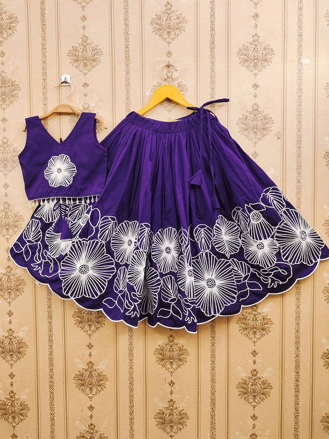 BAESD Girls Embroidered Thread Work Ready to Wear Lehenga With Blouse - view 1