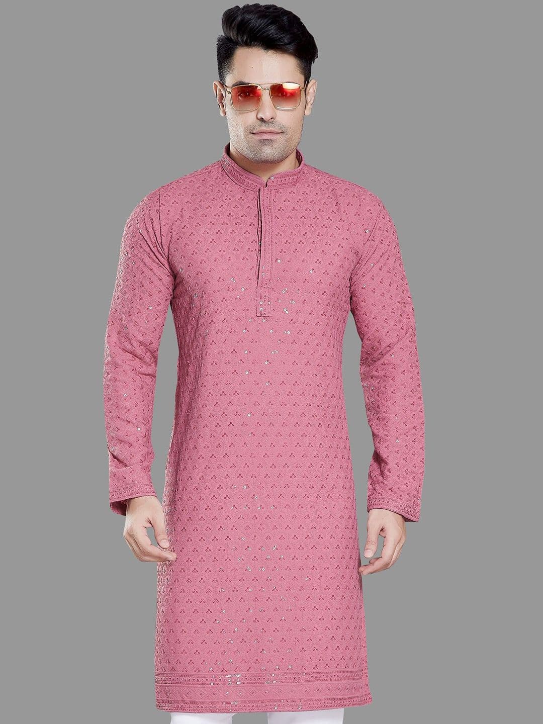 PulseIQ Men Embroidered Chikankari Kurta - view 1