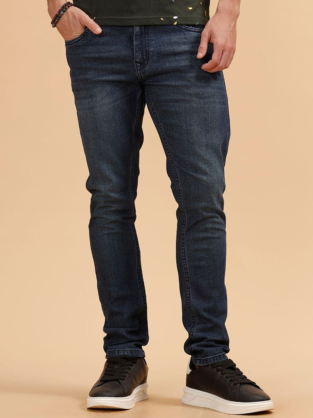 WROGN Men Comfort Slim Fit Mid-Rise Light Fade Jeans - view 1