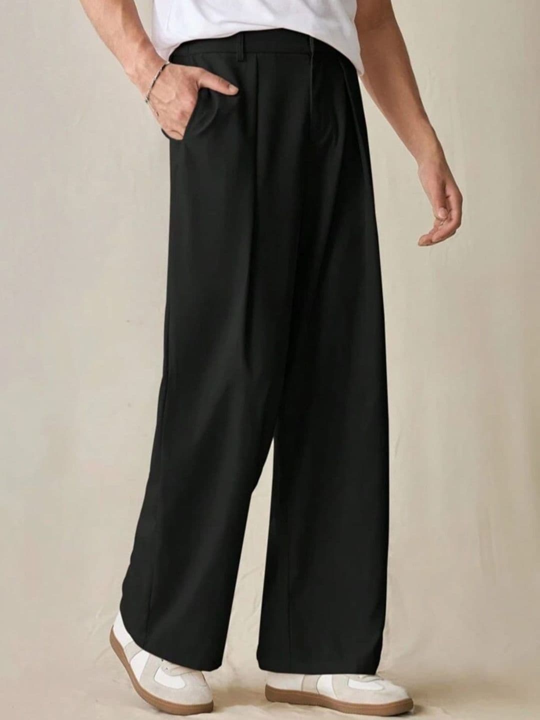 BROADSTAR Men Smart Loose Fit Easy Wash Pleated Korean Pants - view 1