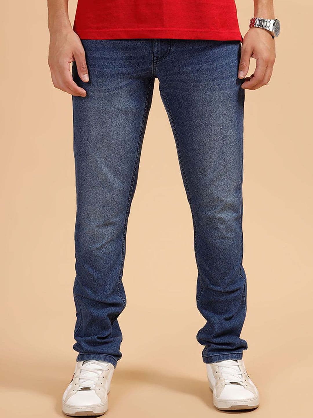 WROGN Men Comfort Slim Fit Mid-Rise Low Distress Light Fade Jeans - view 1