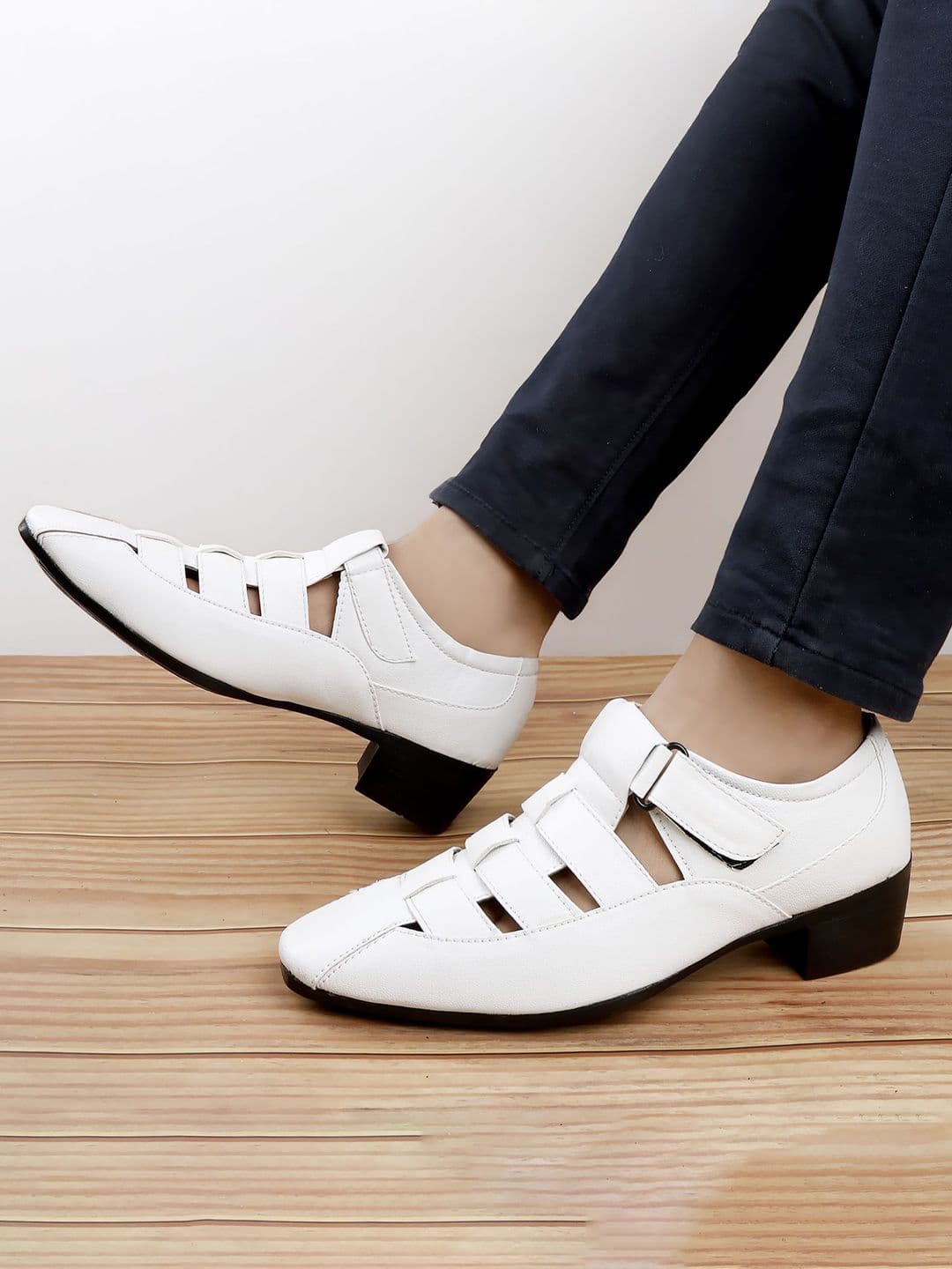 Bxxy Men 2 Inch Heel Height Increasing Formal Velcro Roman Shoe-Style Sandals - view 1