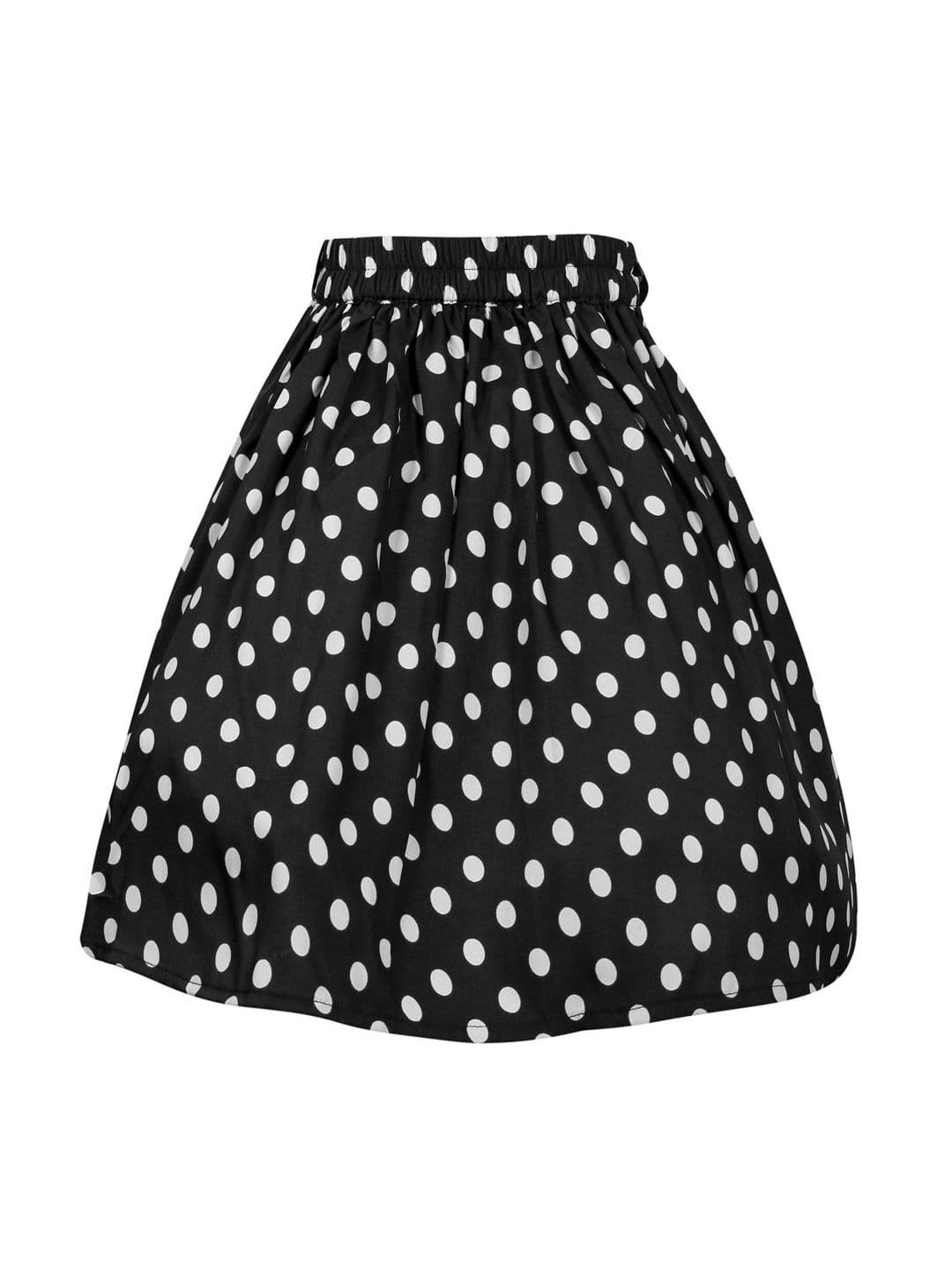 Klowvila Fashion Girls Polka Dots Printed Flared Knee Length Skirt - view 1