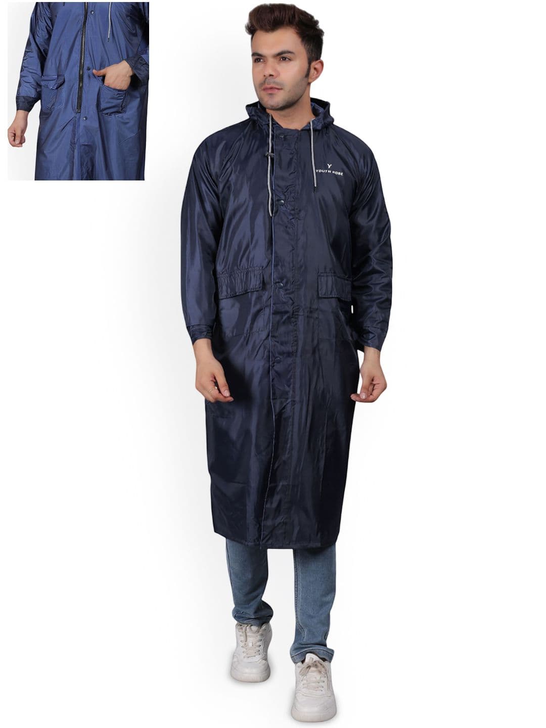 YOUTH ROBE Waterproof Tapping Rain Jacket With Carrying Pouch