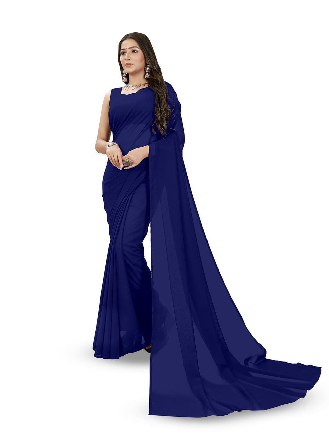 Moda Rapido Women Solid Daily Saree - view 1