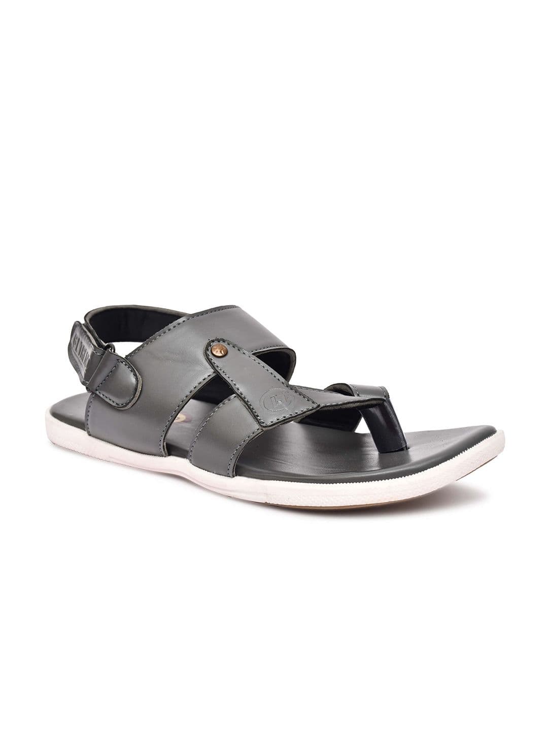 G L Trend Men Grey Solid Casual Comfort Sandals with Adjustable Strap and Cushioned Sole - view 1