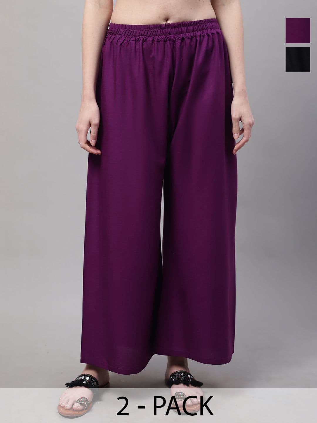 Valles365 by S.C. Women 2 Flared Ethnic Palazzos Pack of 2 - view 1