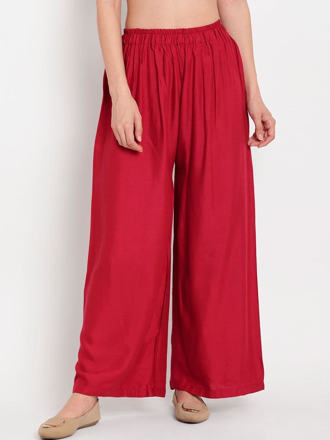 GO GAZAB Women Wide Leg Cotton Palazzos - view 1
