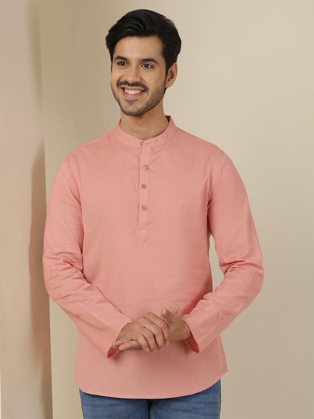 Anouk Rustic Mandarin Collar Pure Cotton Kurta - view 1