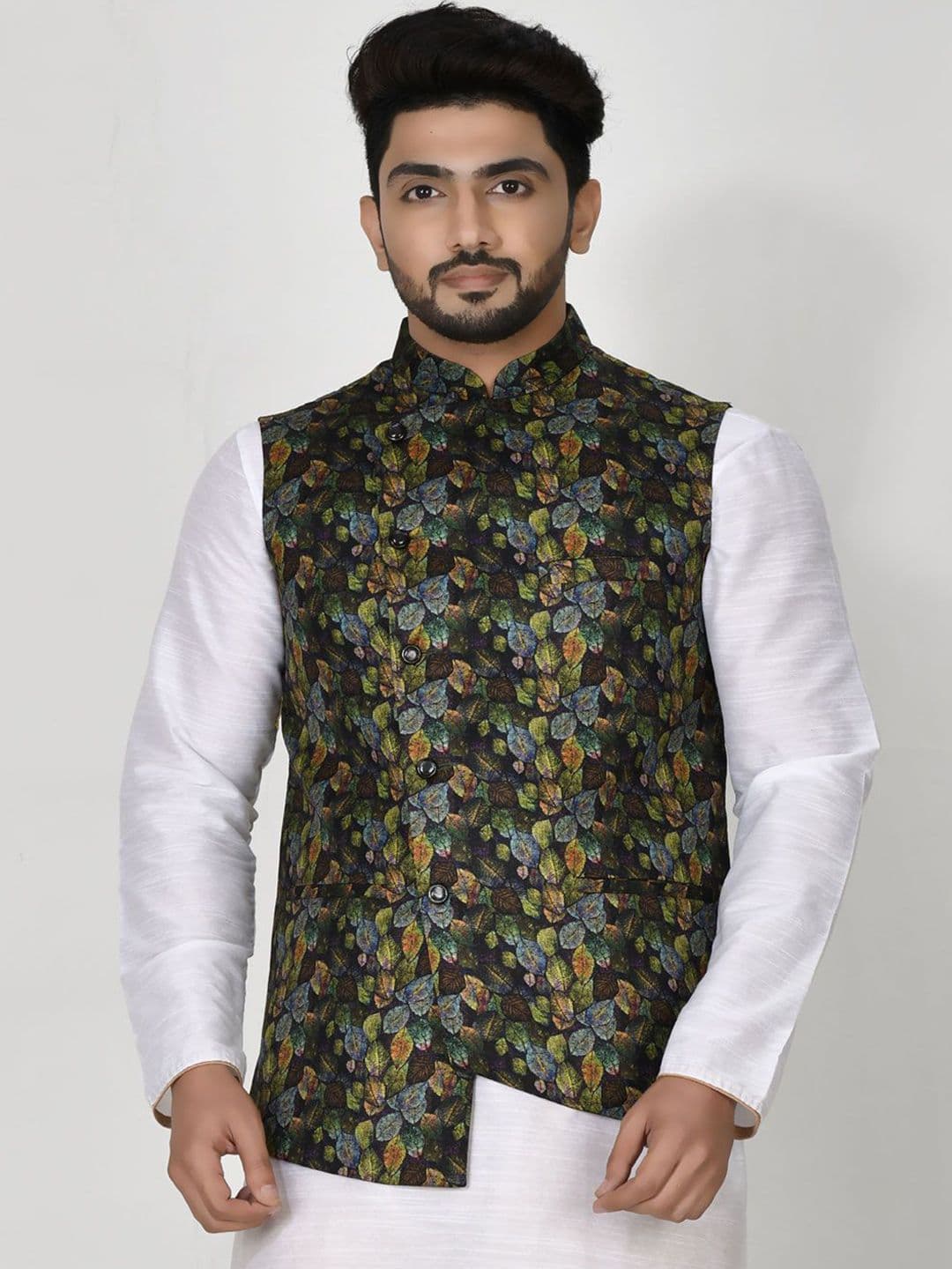 RANAK Digital Printed Woven Nehru Jacket - view 1