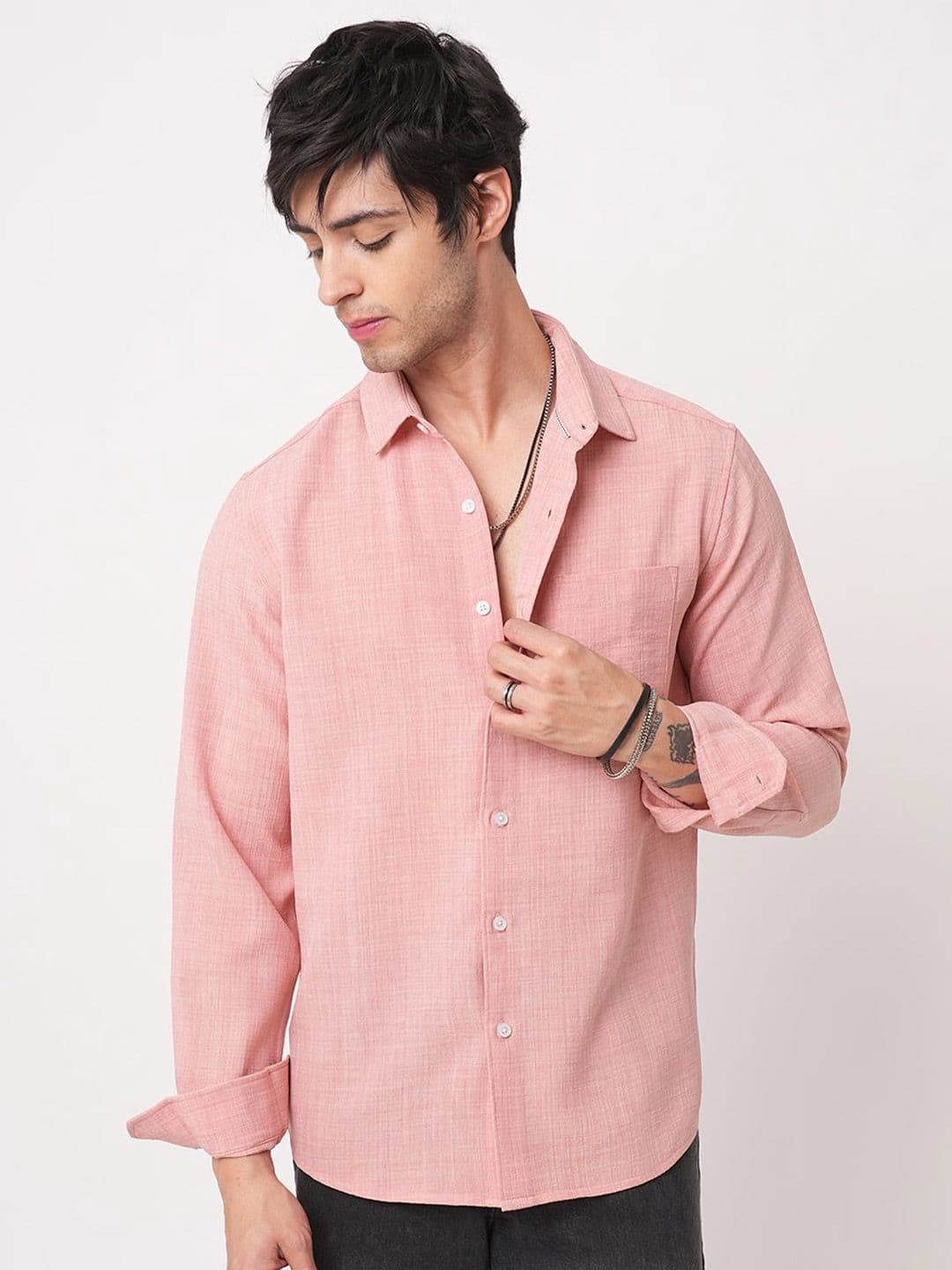 VASTRADO Men Coral Slub Textured Shirt - view 1