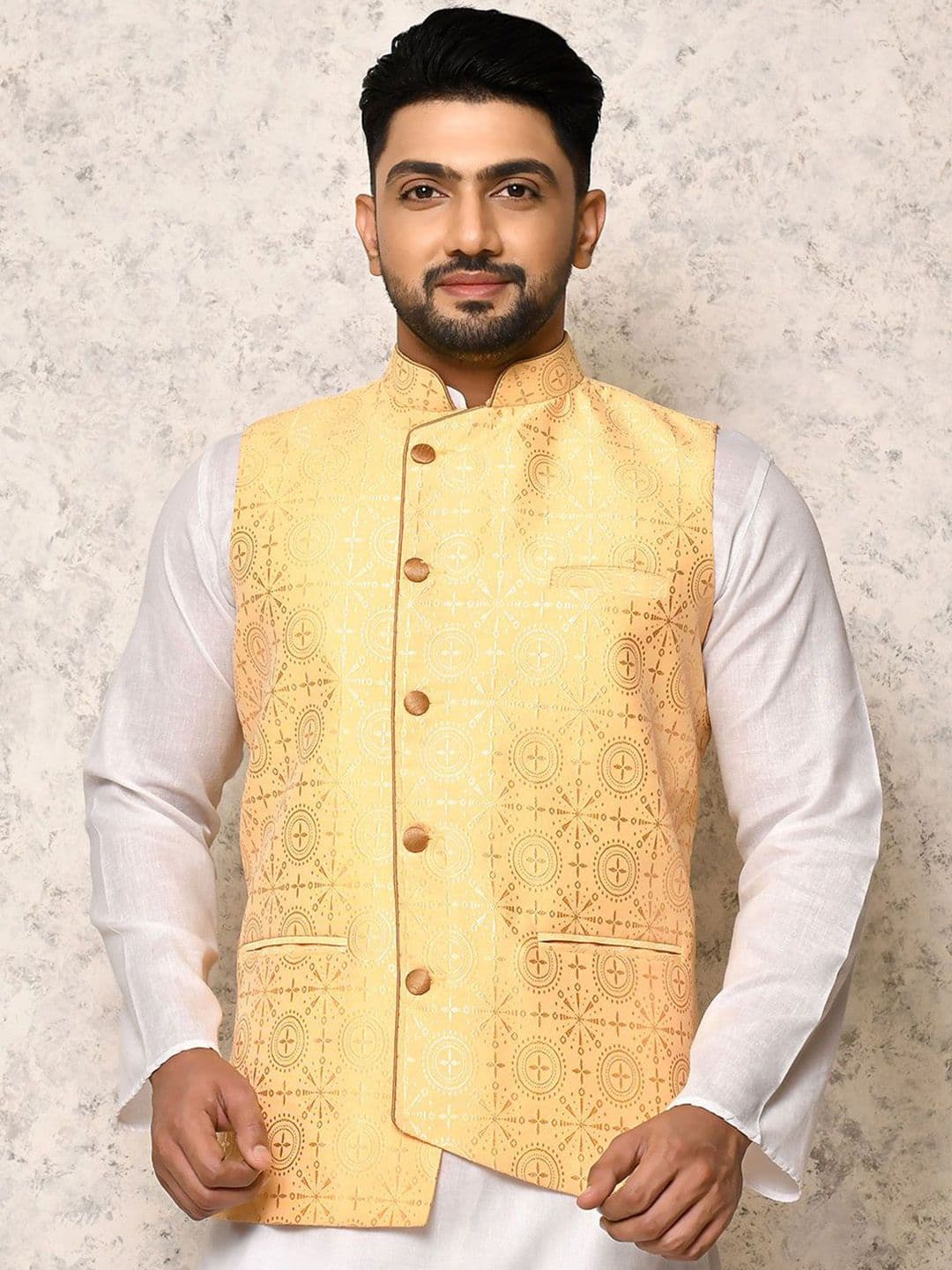 RANAK Digital Printed Woven Nehru Jacket - view 1