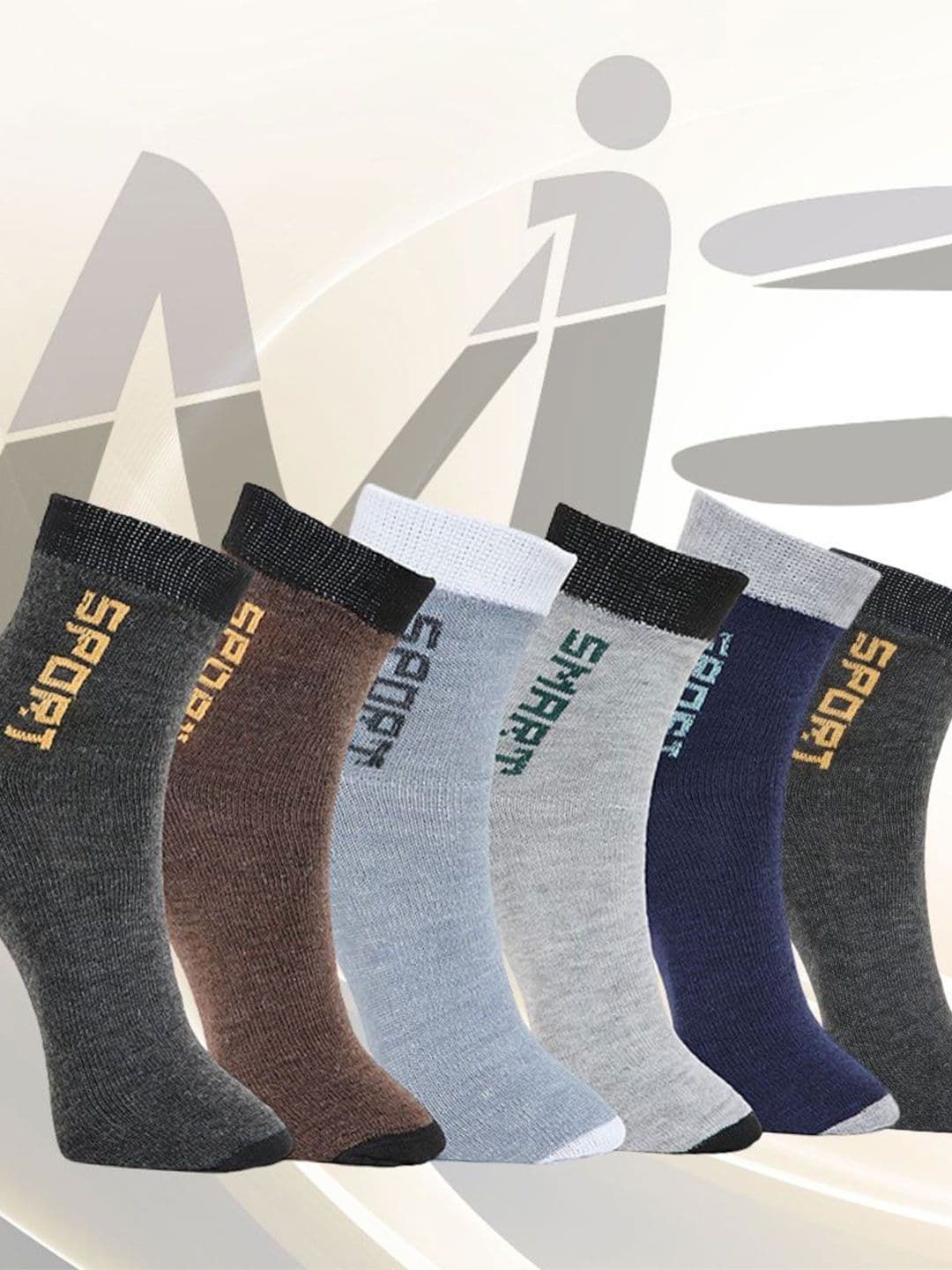 MJE Pack Of 6 Patterned Cotton Ankle Length Socks - view 1