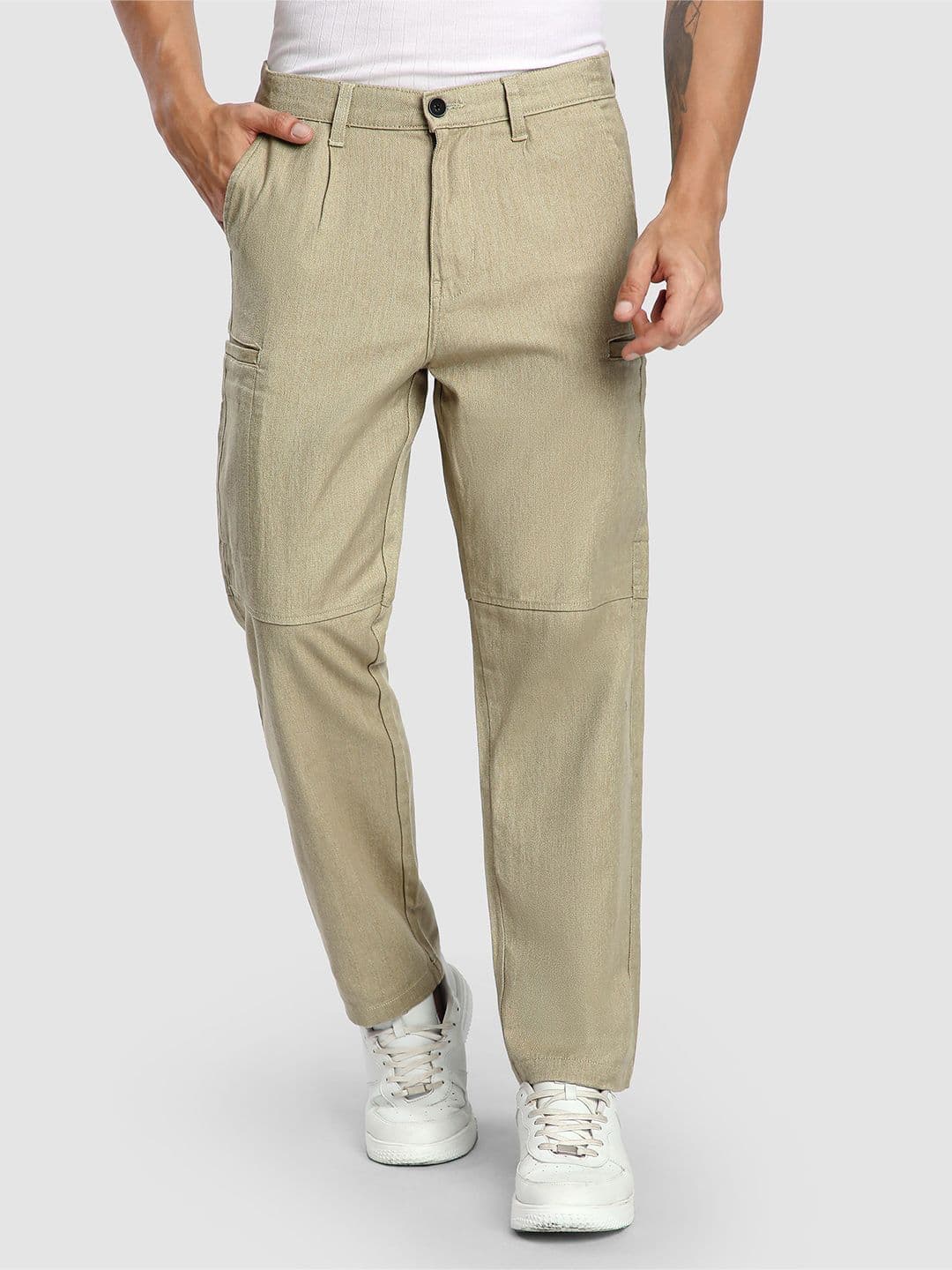Beyoung Men Original Relaxed Fit Wrinkle Free Cotton Cargos Trouser - view 1