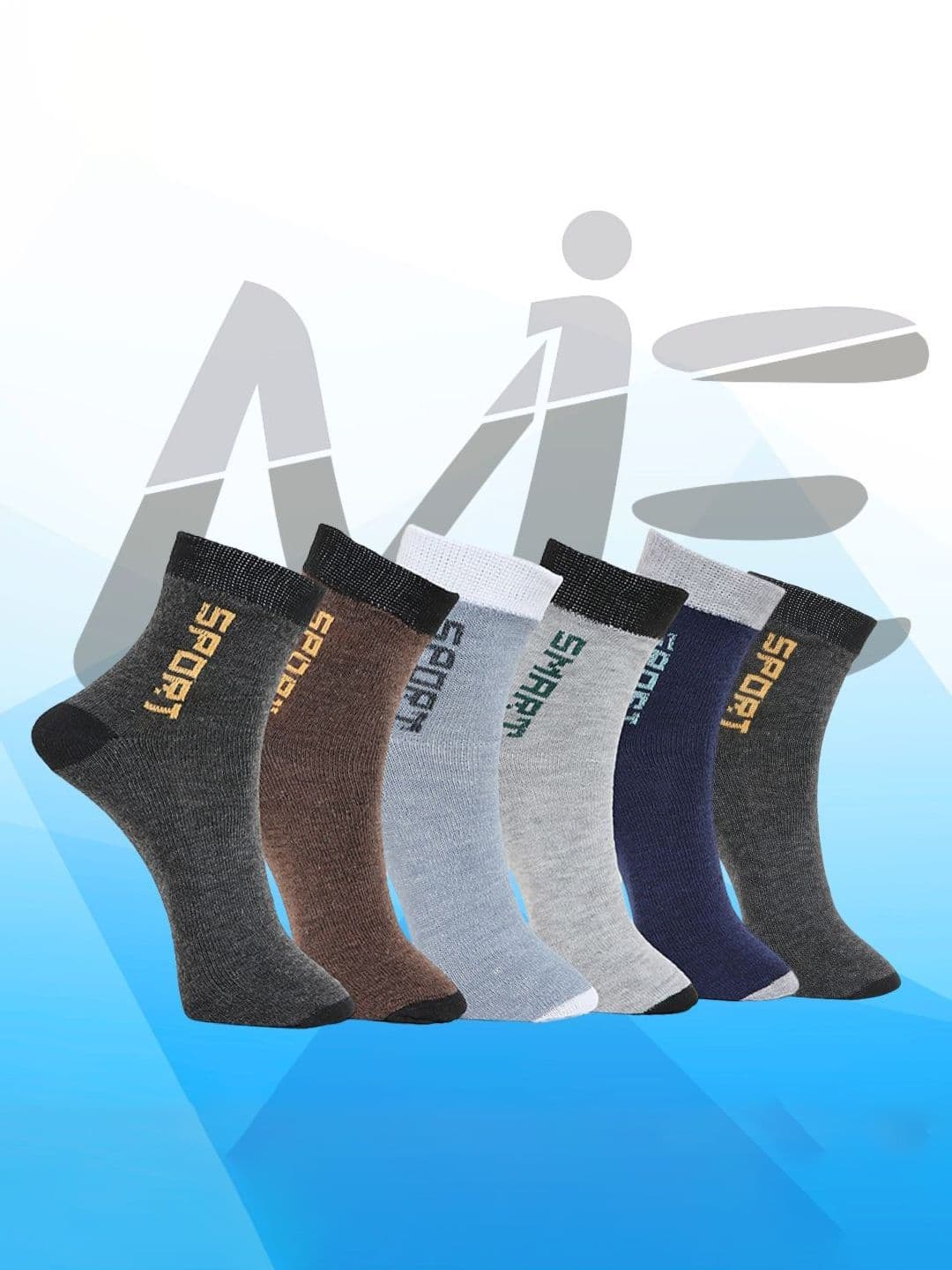 MJE Pack Of 6 Patterned Cotton Ankle Length Socks - view 1