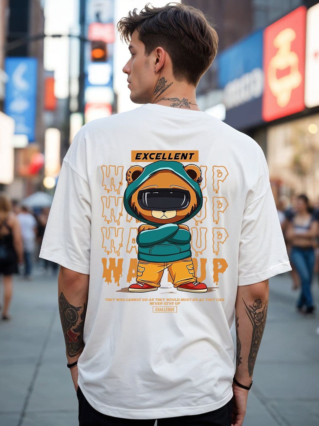 SMARTEES Oversized Graphic Printed Round Neck T-shirt - view 1