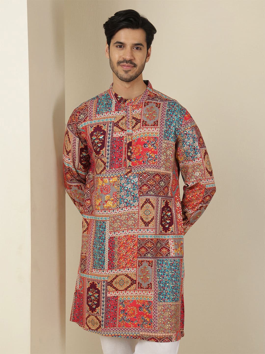 Anouk Men Ethnic Motifs Printed Festive Straight Kurtas - view 1