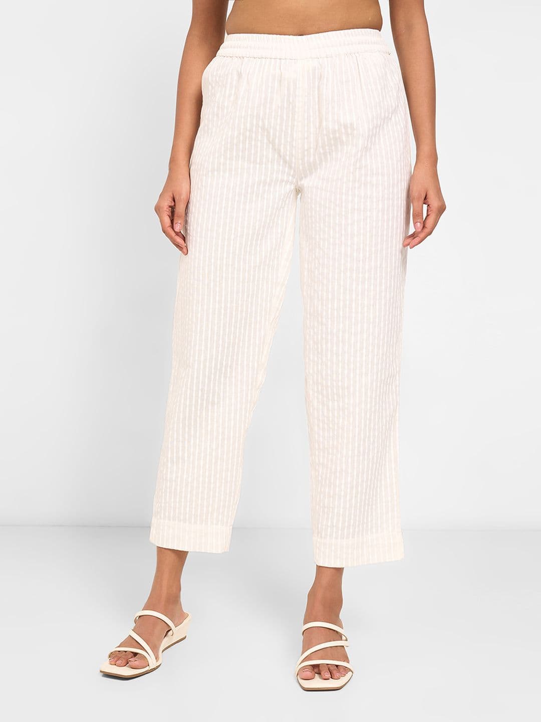 RANGMANCH BY PANTALOONS Women Striped Cotton Palazzos - view 1