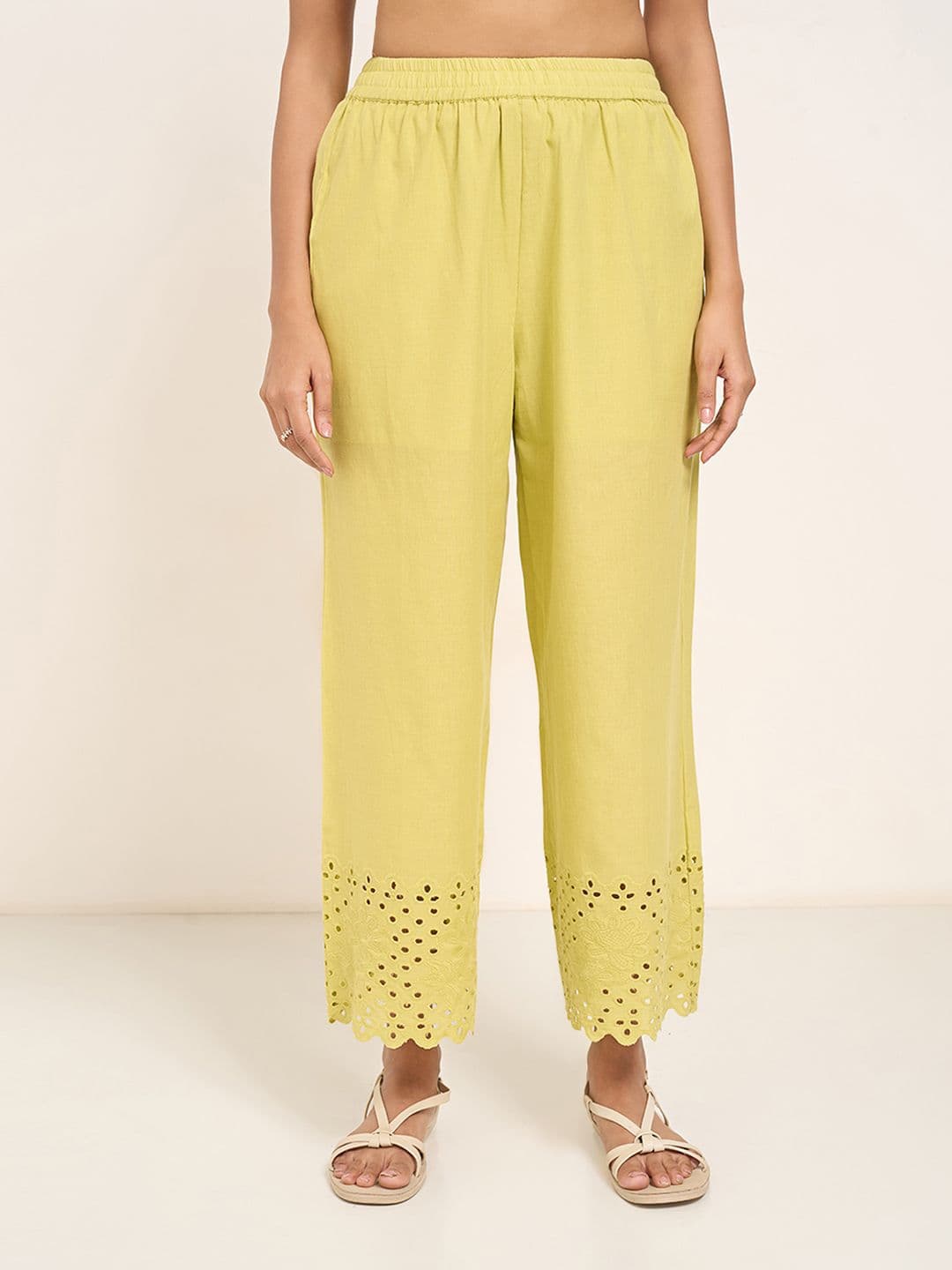 RANGMANCH BY PANTALOONS Women Solid Flared Ethnic Palazzos - view 1
