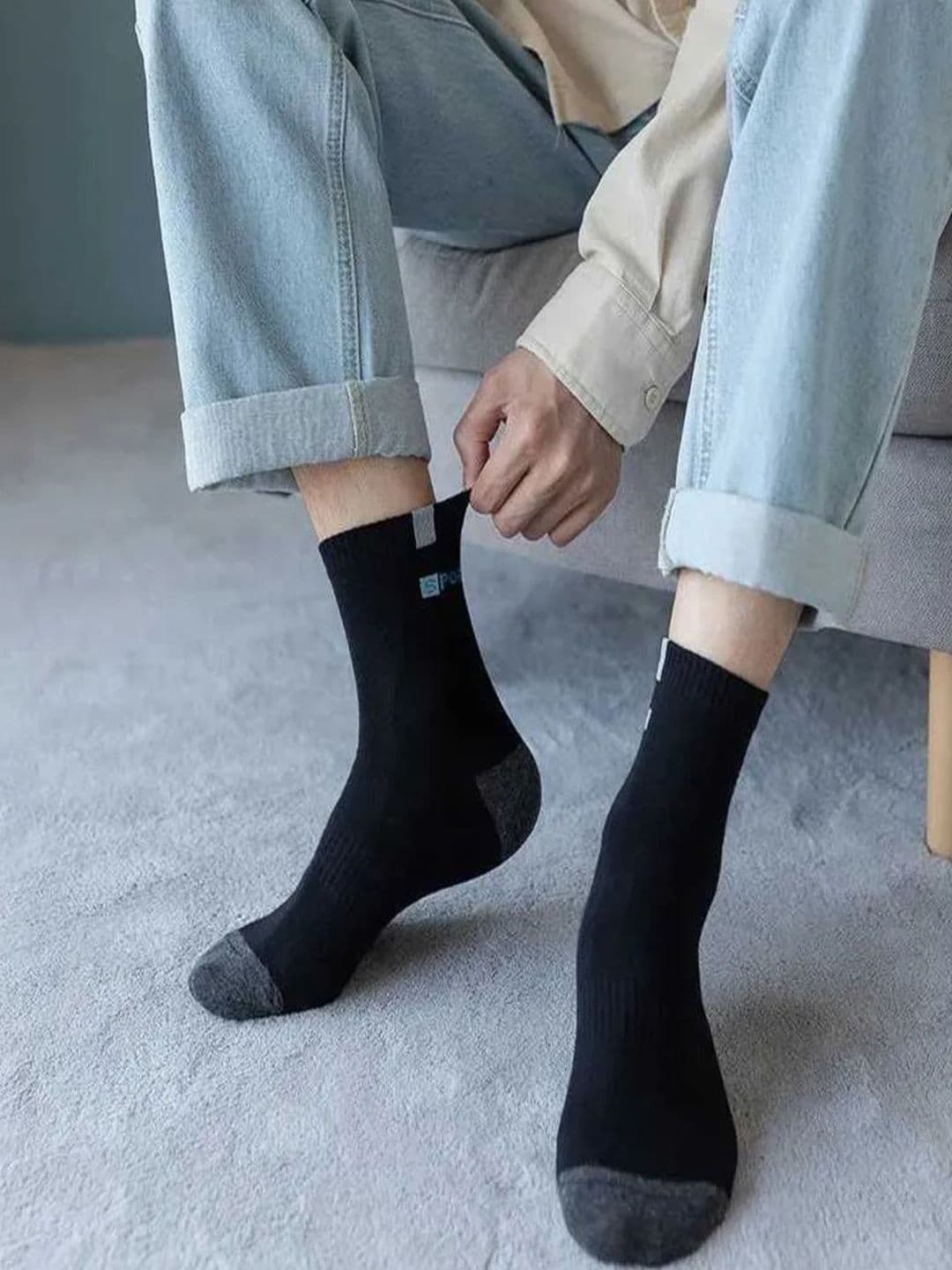 LARIX Men Pack Of 3 Color-Block Bamboo Ankle-Length Socks - view 1