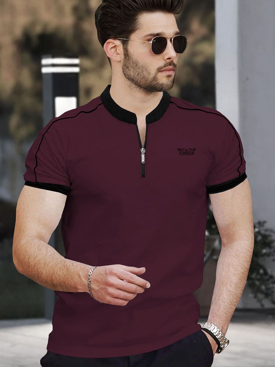 TRIPR Men Solid Regular Fit T-shirt - view 1