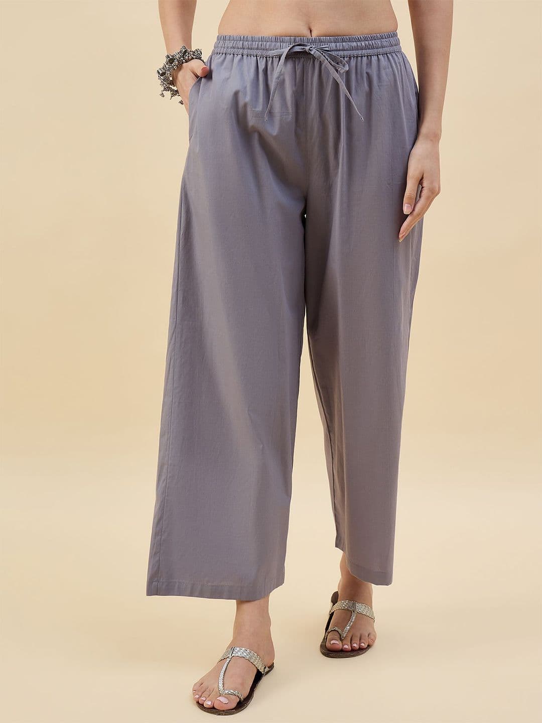 KLOSIA Women Straight Cotton Palazzos - view 1