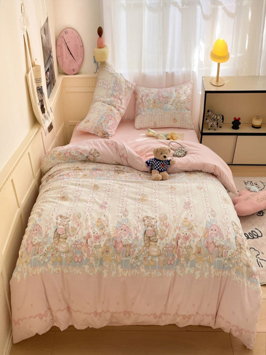 JC HOME Pink Polycotton Double King Regular Bedding Set - view 1