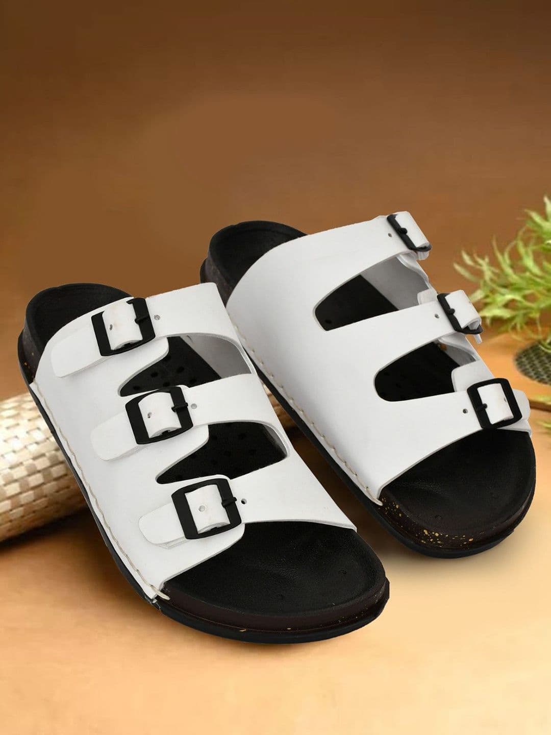 OZJI Men Slip-On Sliders with Buckles - view 1