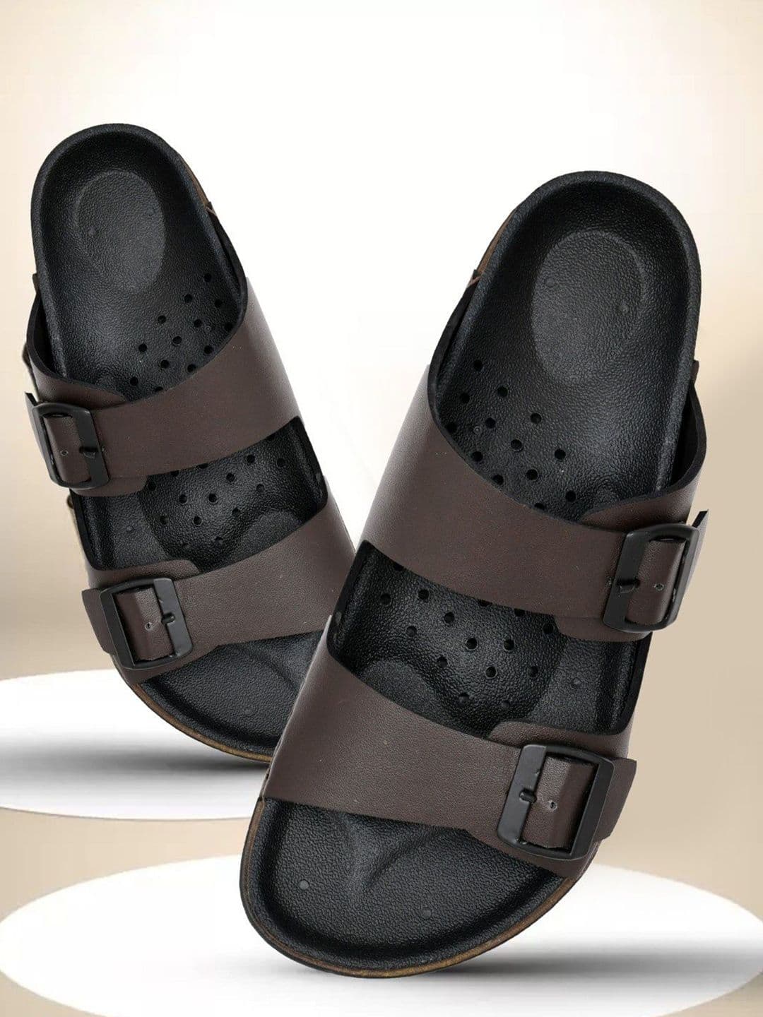 OZJI Men Solid Comfort Sandals with Buckle - view 1