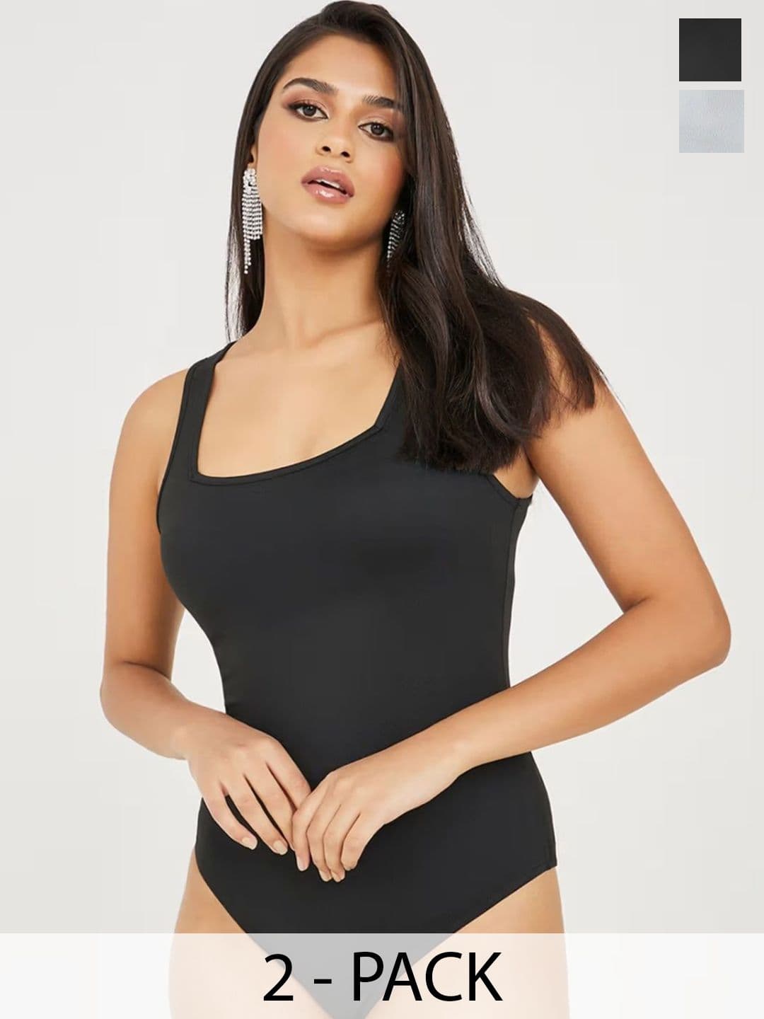 ZEROZABAR Pack Of 2 Ribbed Sleeveless Bodysuit - view 1