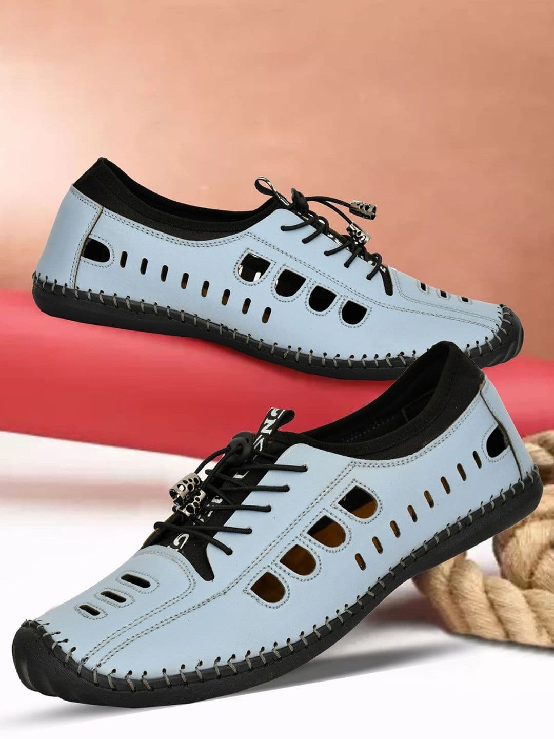 OZJI Men Punch Hole Shoe-Style Sandals - view 1