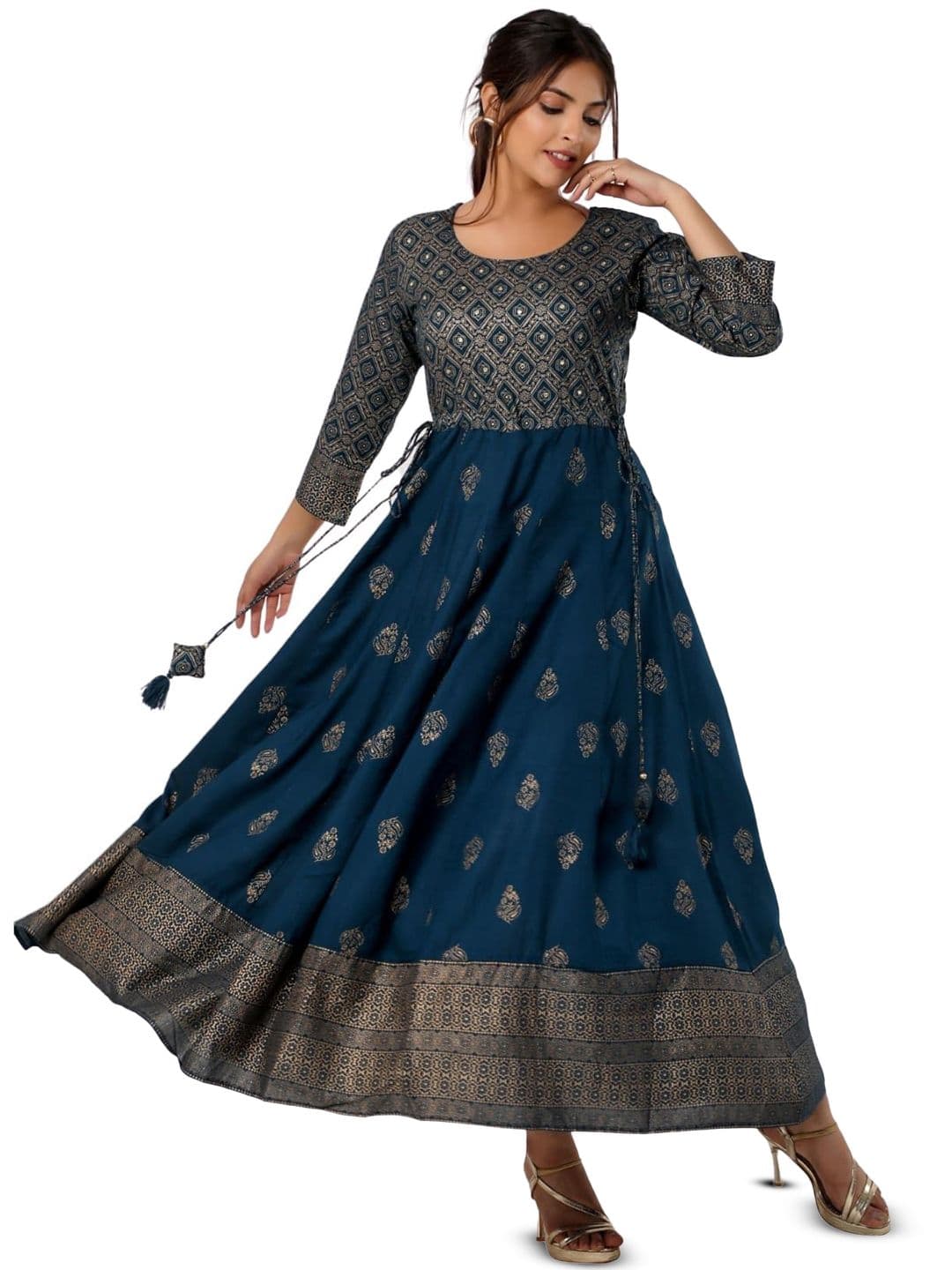 Billion Women Floral Printed Round-Neck Regular Anarkali Kurta - view 1