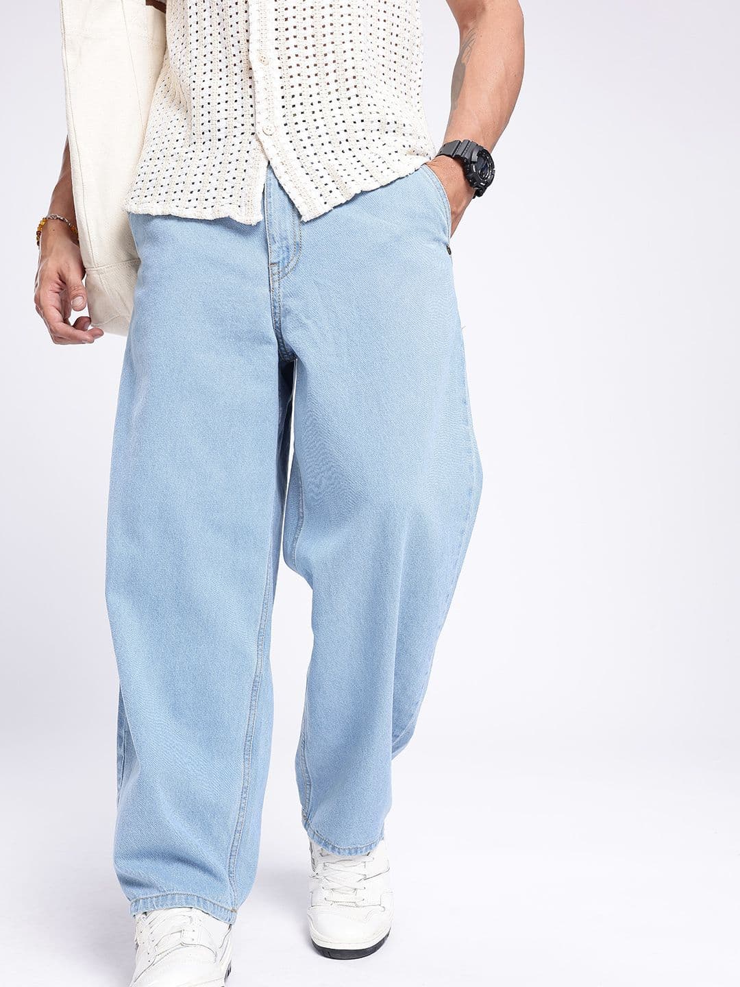 glitchez Men Korean Baggy Fit Jeans