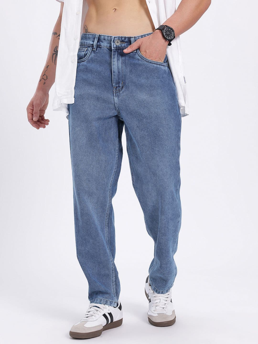 glitchez Men Carrot Fit Relaxed Fit Jeans - view 1