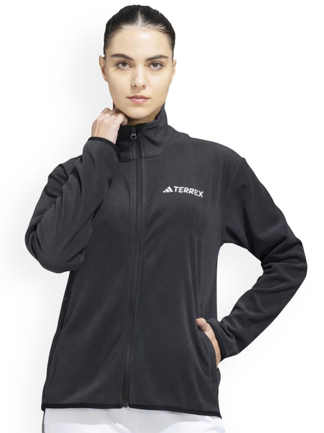 ADIDAS Unisex Mock Collar Solid Sporty Jacket - view 1