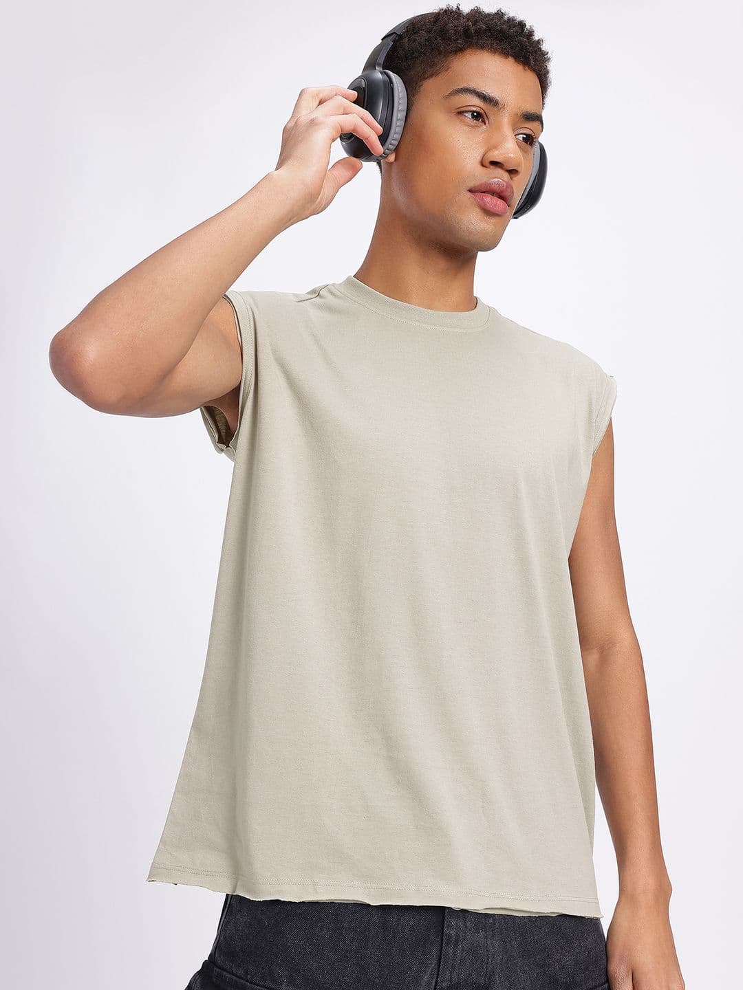 glitchez Sleeveless Oversized Fit T-shirt - view 1