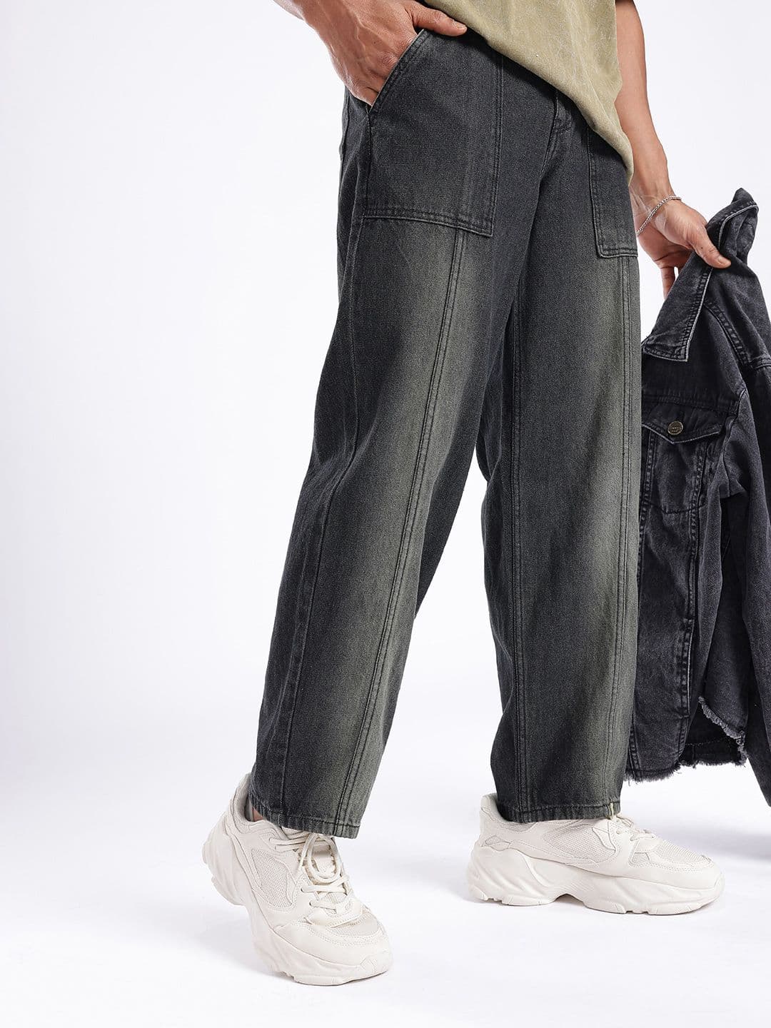 glitchez Men Loose Fit Heavy Fade Jeans - view 1
