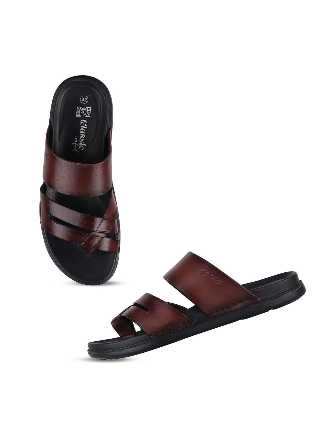 Red Chief Men Leather Comfort Slip-On Sandals - view 1