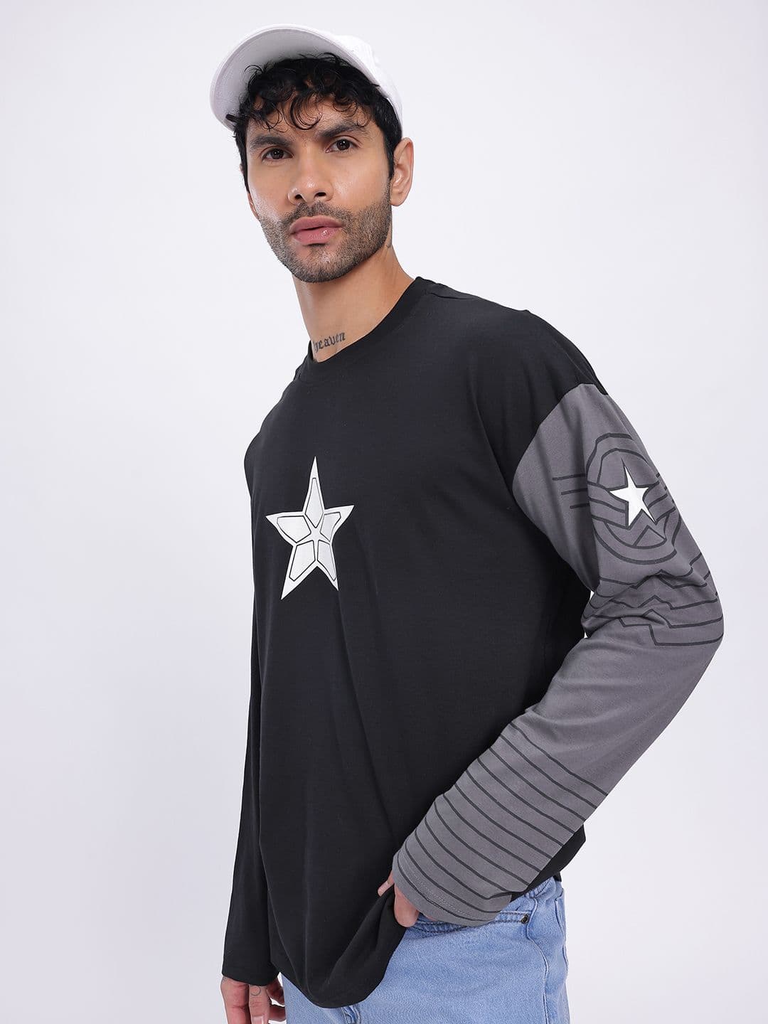 glitchez Captain America Print Oversized T-shirt - view 1