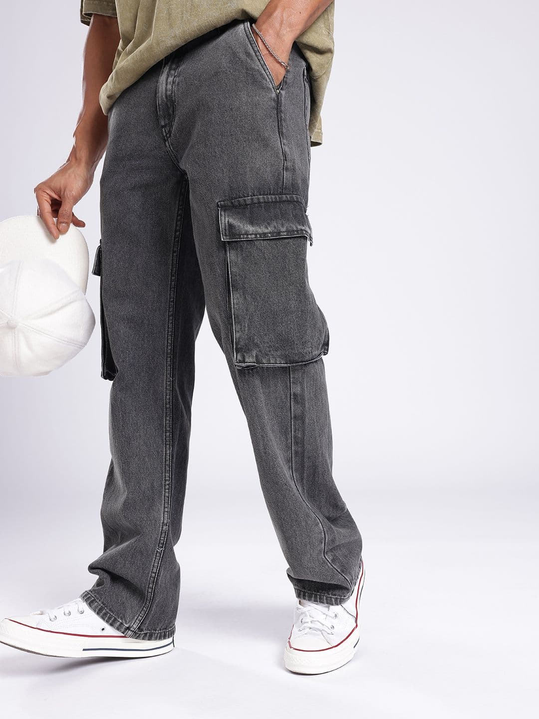 glitchez Men Relaxed Fit Cargo Jeans - view 1