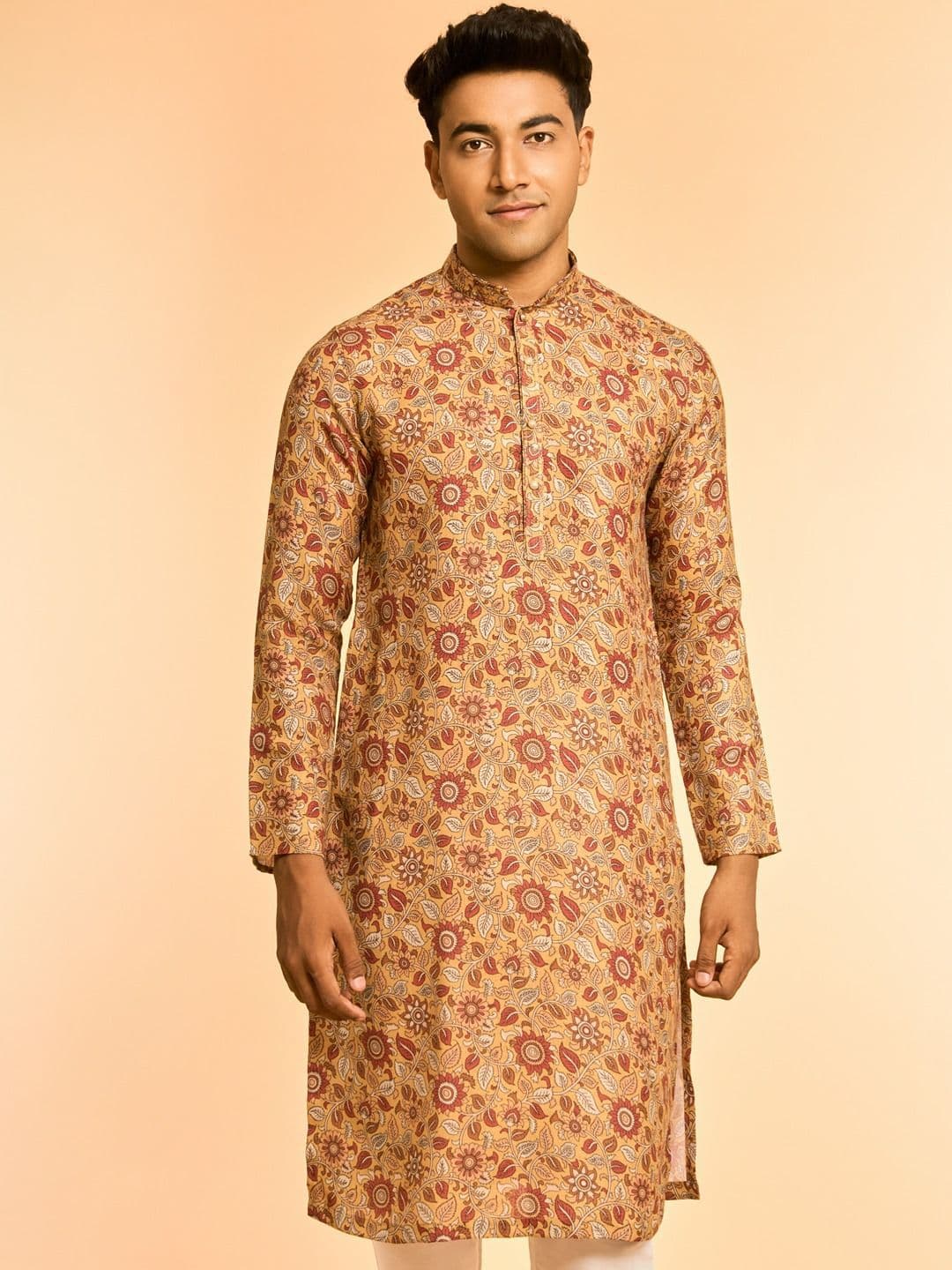 Diwas by Manyavar Floral Printed Mandarin Collar Kurta - view 1